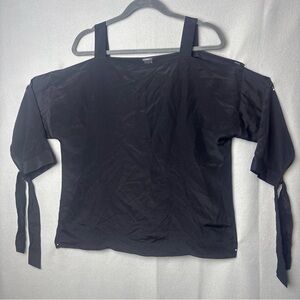 Black‎ Label Chic Black Blouse with Tie Sleeves